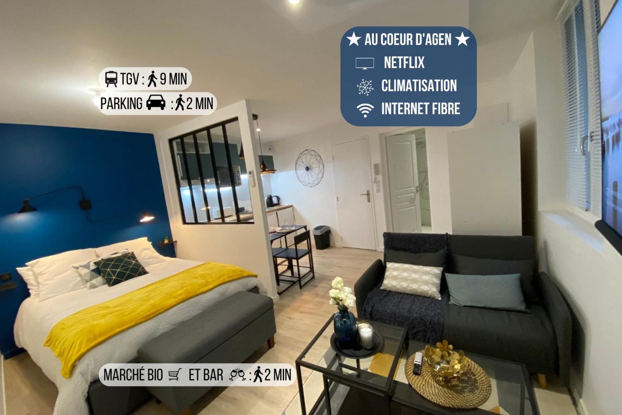 Le Standing - Au Coeur D'Agen - Self Checkin - Wifi - Netflix - Smart Tv - Luqs Fr Apartment Ngoại thất bức ảnh